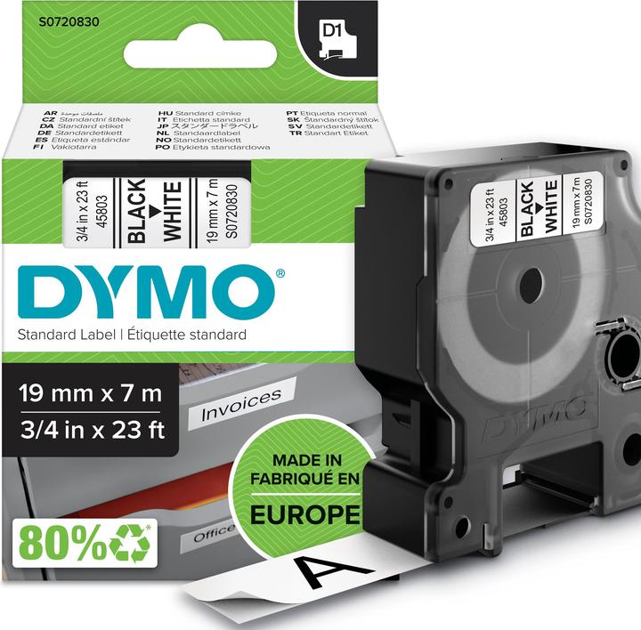 Produktbild Dymo S0720830 Standardband (1.90 cm, Weiss)
