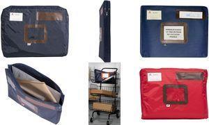 Actual product image Alba Bank bag "POCSOU R" with stretch pleat, made of nylon, red zip, sender window, dimensions: (W)42... (Gift box, 1 x)