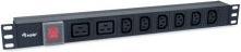 Actual product image equip Socket strip 1U8gang IEC Alu. switch