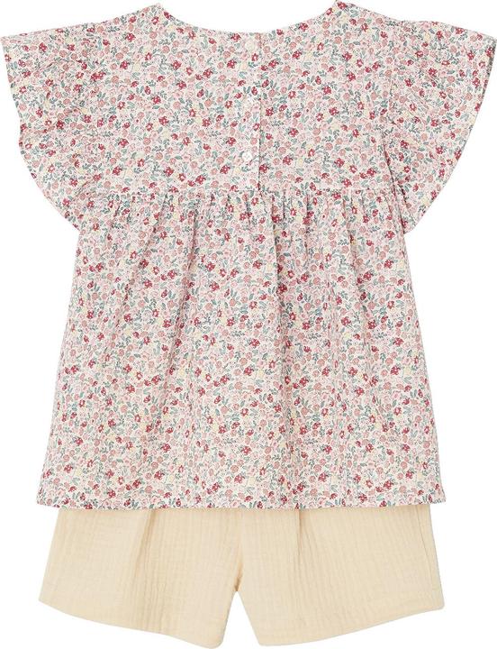 Actual product image Vertbaudet Girls' set: floral blouse & muslin shorts (158)