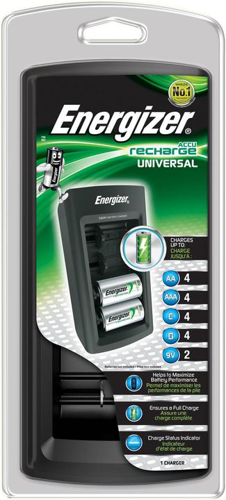 Energizer Recharge Universal (1 pcs., 9V Block, AA, AAA, D, 2300 mAh, Chargers without battery)