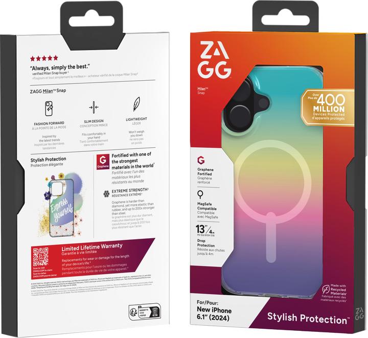 Produktbild Zagg Milan Snap MagSafe iPhone 16 Case - Iridescent (Apple iPhone 16)