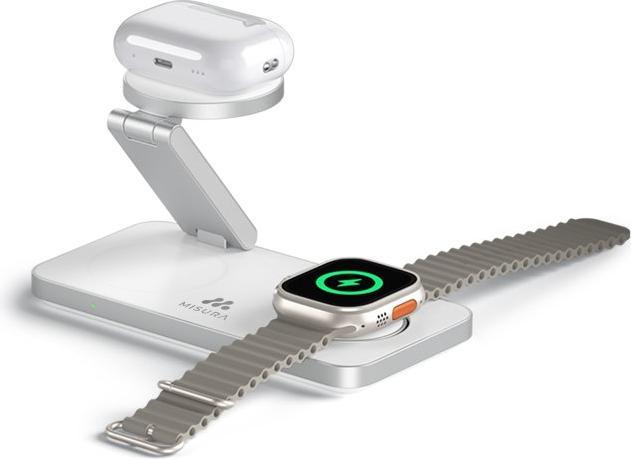 Actual product image Misura MH11 3-in-1 Faltbare Kabellose Ladestation - WHITE (35 W)