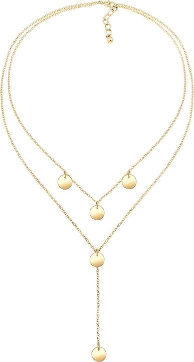 Actual product image Elli Necklace Y-necklace Geo Layer Plate 925 Sterling Silver (925 sterling silver, 38 cm)