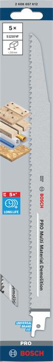 Produktbild Bosch Professional Zubehör PRO Multi Material Demolition S1210VF Blatt, 1,6 x 22 x 300 mm, 5-tlg.