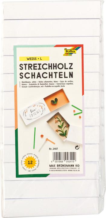 Immagine prodotto Folia Scatole di fiammiferi "groá", vuote, bianche