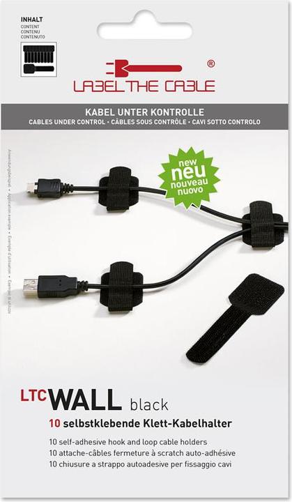 Immagine prodotto Label-the-cable Fascette da parete in velcro LTC, confezione da 10 pezzi (Fascette in plastica, 90 mm, 10 pz.)