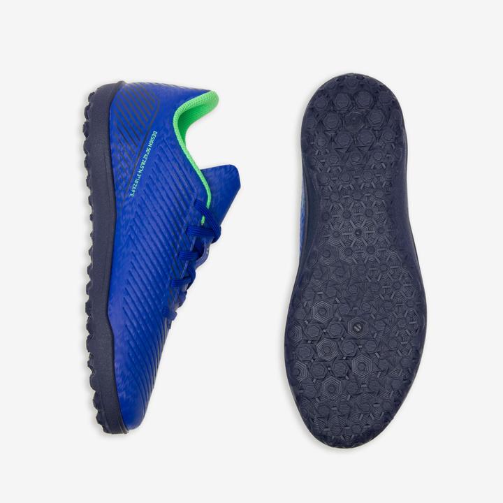 Actual product image Kipsta Kids' football multispeed shoes TF with laces - 160 Turf blue (36)