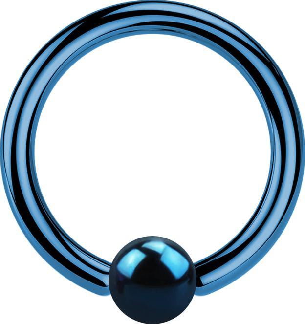 Star Piercing Ball Closure Ring dunkelblau mit Titanium Schicht (ohne Messing, Chirurgenstahl 316L)