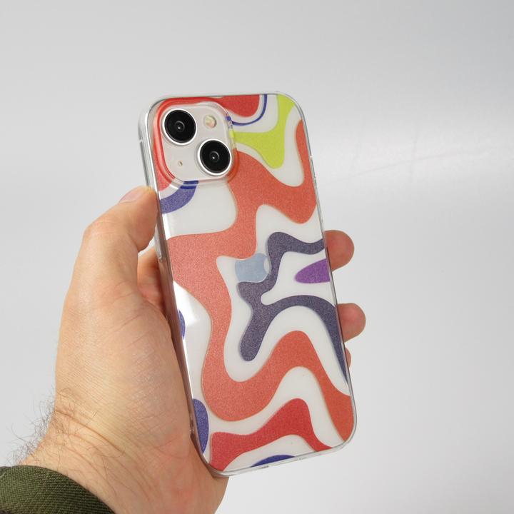 Produktbild PhoneLook Hülle Gummi Silikon farbige Wellen Margarita (Apple iPhone 14)