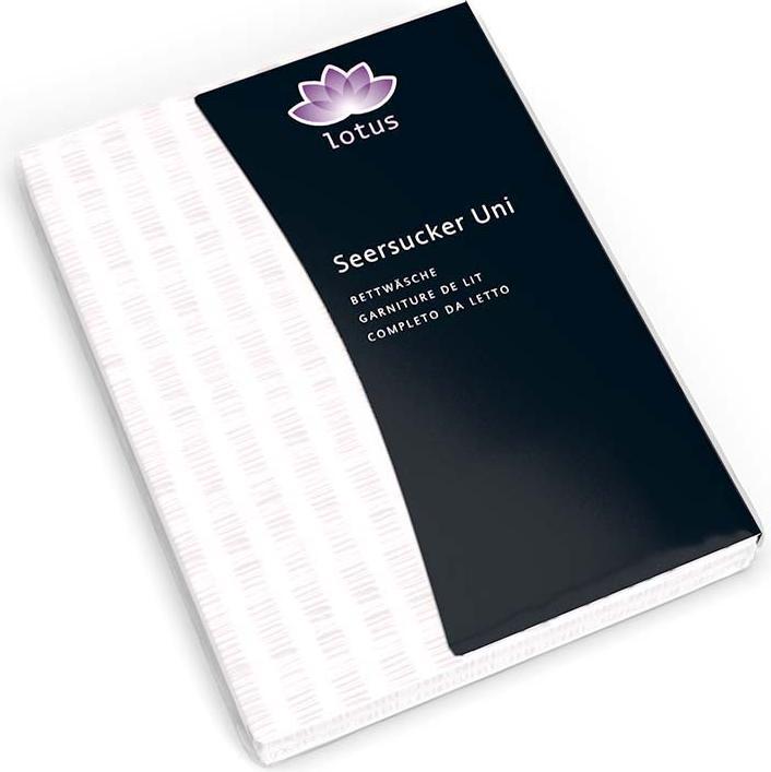 Image du produit Lotus Bettwaren Parure de lit en satin seersucker uni (Housse de couette, 160 x 210 cm)