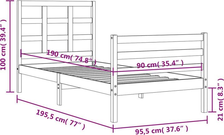 Actual product image VidaXL Siegmund (90 x 190 cm)