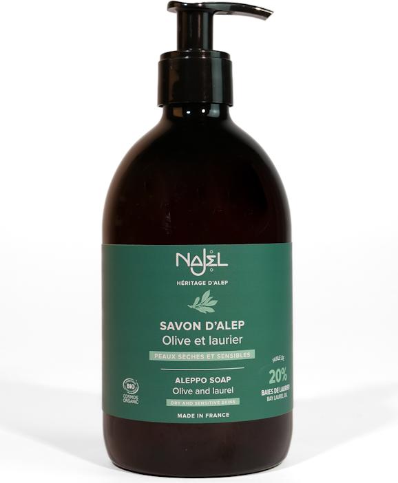 Actual product image Najel Aleppo liquid soap 20% laurel oil (Liquid soap, 500 ml)