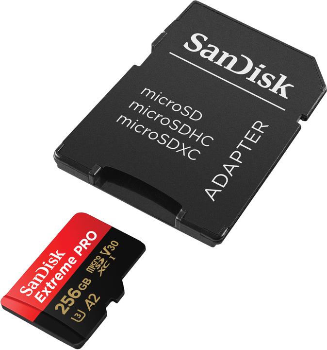 Actual product image SanDisk Extreme PRO UHS-I V30 (256 GB, microSDXC, U3, UHS-I)