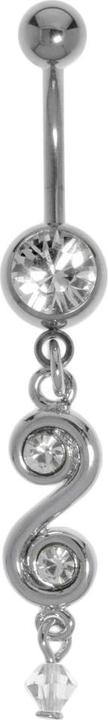 Bijouteria Bauchpiercing (Acrylglas, Chirurgenstahl 316L, Kristall, Messing rhodiniert)