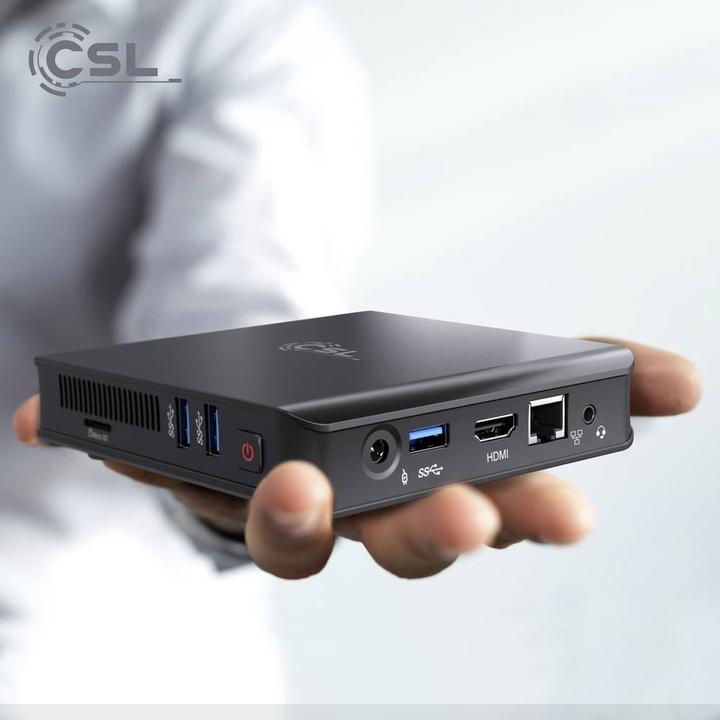 Actual product image CSL Mini PC Narrow Box Ultra HD Compact v5 (Intel Celeron N5100, 4 GB, 512 GB, Intel UHD Graphics)