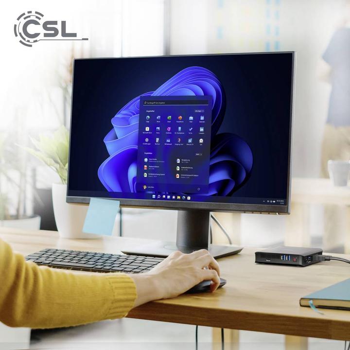 Actual product image CSL Mini PC Narrow Box Ultra HD Compact v5 (Intel Celeron N5100, 4 GB, 512 GB, Intel UHD Graphics)