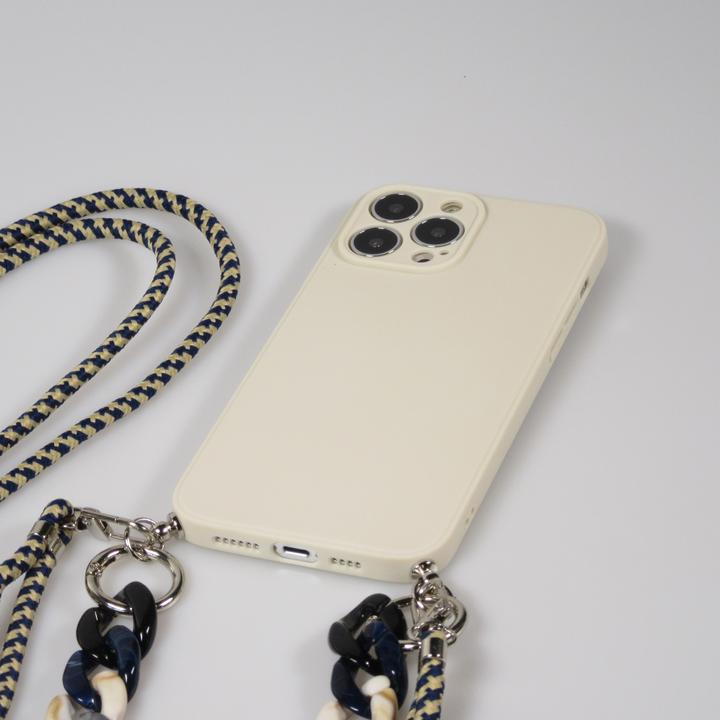 Produktbild PhoneLook Hülle Silikon Gel mit Umhänge Seil & Dekoration Stein Kette (Apple iPhone 13 Pro Max)