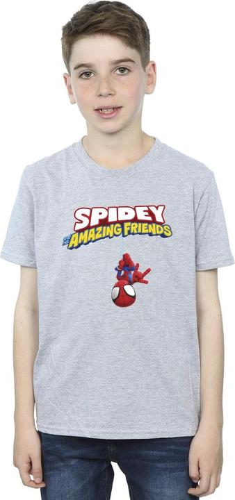 Actual product image Boys Spider-Man Hanging Upside Down T-Shirt (140, 146)