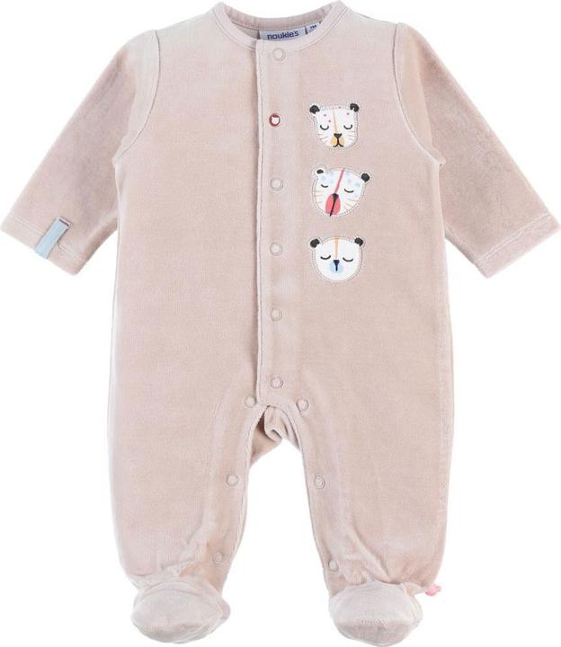 Actual product image Noukies Romper suit velour with tiger heads beige size 74 (74)