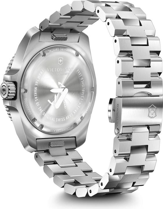 Actual product image Victorinox Journey 1884, Diving watch, Men's watch, 43 cm, Dial Black, Stainless steel Bracelet, Silver (Diving watch, 43 mm)