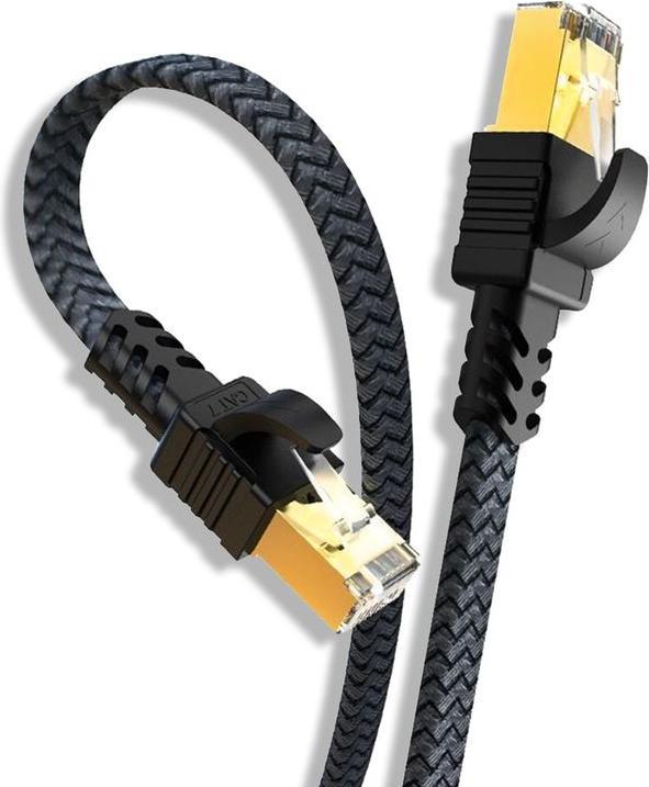 Produktbild Hermex 5m Netzwerkkabel Flachkabel Ethernet LAN Kabel RJ45 Cat. 7 UTP (UTP, CAT7, 5 m)