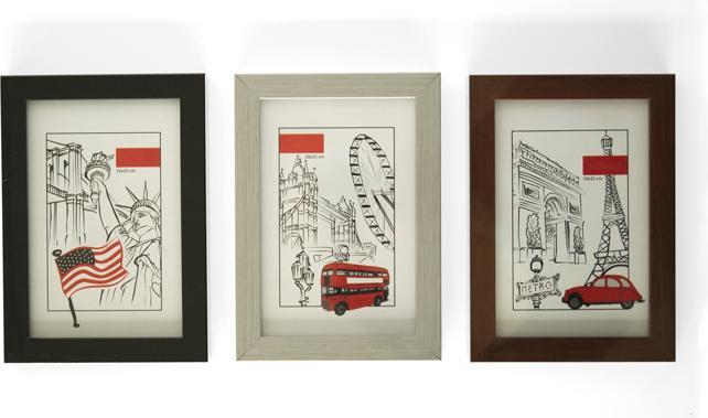 Actual product image Trenddeko Watercolor world map - incl. 5 picture frames (140 x 72 cm)