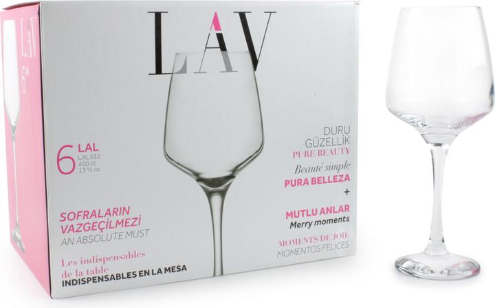 Immagine prodotto LAV set di 6 bicchieri di vino / acqua 400 cc lal (0.40 l, 6 x)
