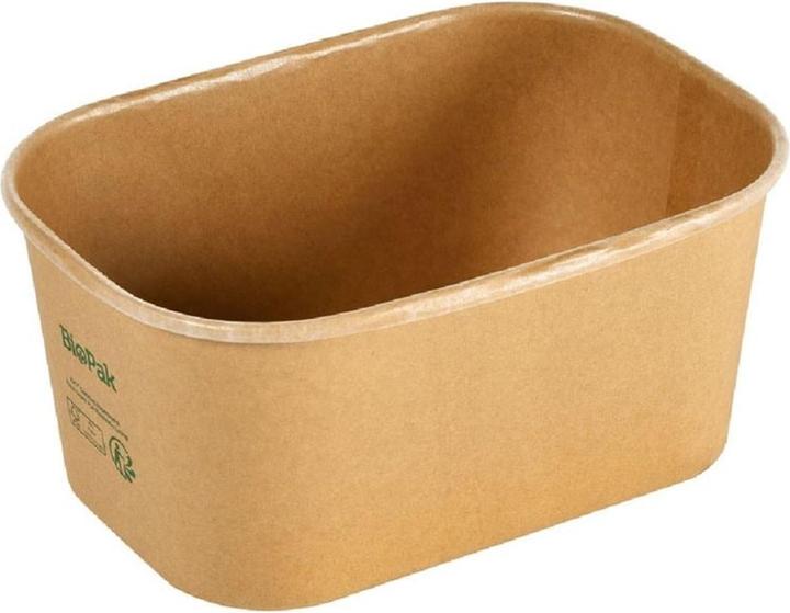 Actual product image Biopak Salad bowl Brick Box Medium 1000 ml, brown, 50 pieces (50 x)