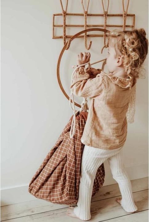 Actual product image play&go Print Organic grid brown (140 x 140 cm)