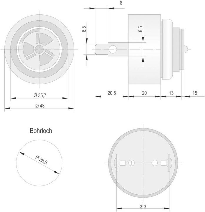 Actual product image Auer Signal M28 installation buzzer Pulston, BU3, Ø 28.5mm