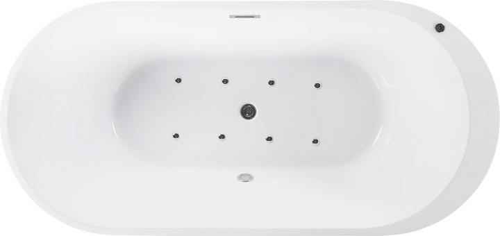 Produktbild Beliani Whirlpool Badewanne freistehend schwarz mit LED 170 x 80 cm NEVIS (264 l, 80 cm)