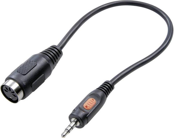 Image du produit SpeaKa Professional connexion DIN/adaptateur jack femelle à diode DIN 5 pôles fiche jack mâle 3.5 mm (Adaptateur jack)