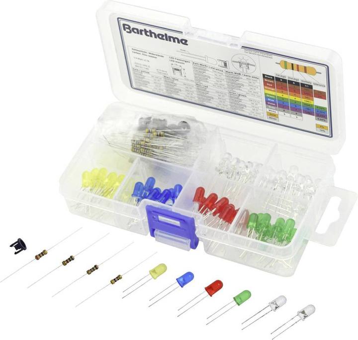 Produktbild Barthelme LED-Sortiment Kaltweiss Warmweiss Gelb Blau Rot Grün Rund 5