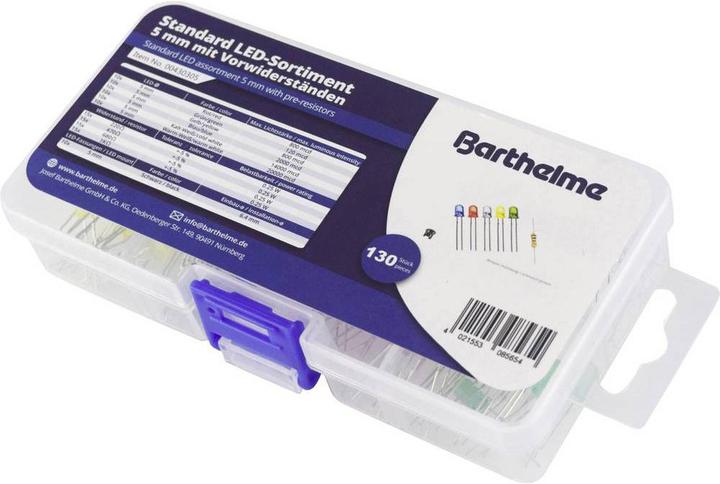 Produktbild Barthelme LED-Sortiment Kaltweiss Warmweiss Gelb Blau Rot Grün Rund 5