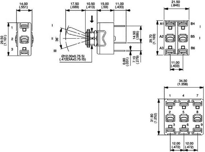 Immagine prodotto APEM Interruttore a leva per corrente elevata 250 V/AC