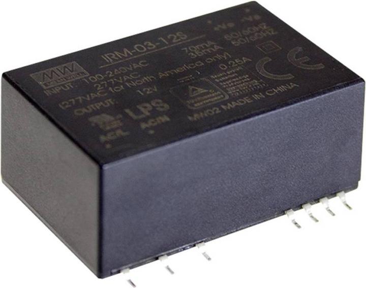 Image du produit MeanWell IRM-03-15S Alimentation & convertisseur de tension (Adaptateur de protection contre les surtensions)