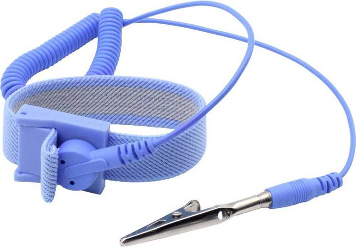 Quadrios ESD-Handgelenkband Blau Druckknopf 10 mm (Statikschutz)