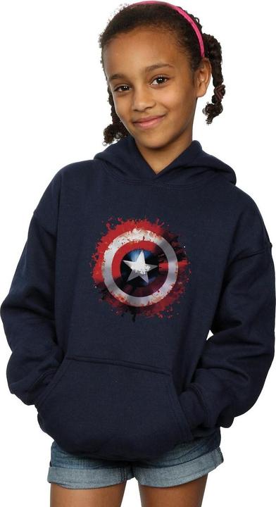 Actual product image Girls Avengers Captain America Art Shield Hoodie (128)