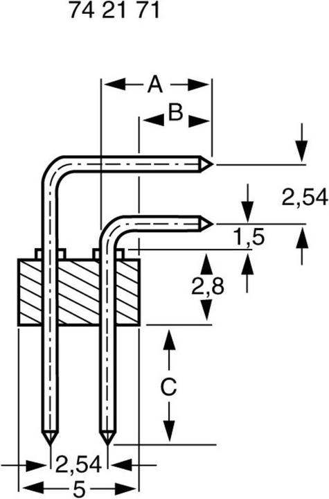 Produktbild BKL Electronic Doppelreihige Stiftleiste RM 2.54 mm