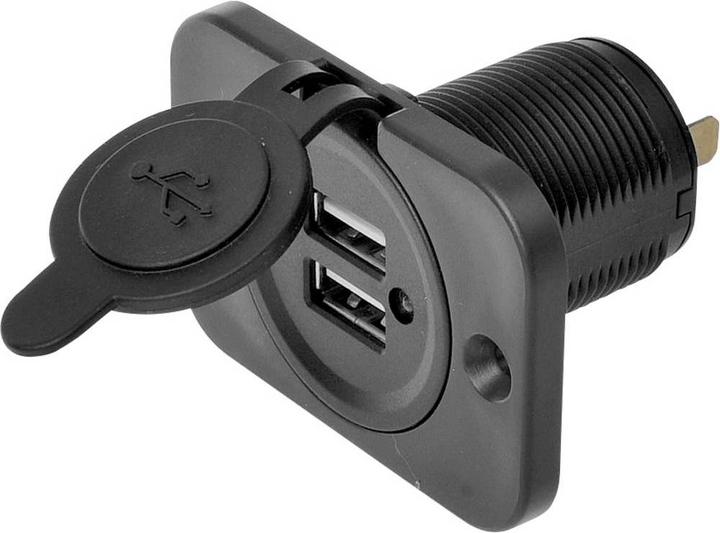 Actual product image IWH USB double built-in socket 12/24 Volt 21100 mA Load current max.=2.0 A