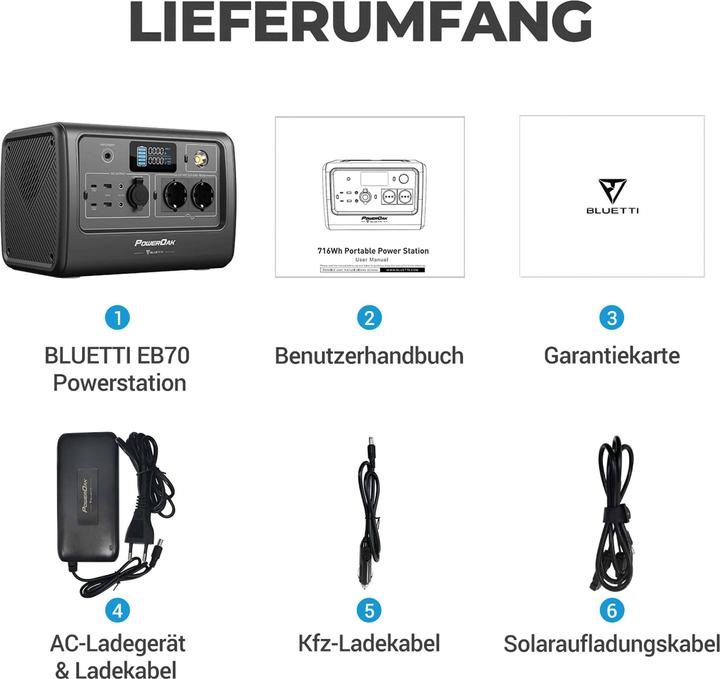 Image du produit Bluetti EB70 (716 Wh, 9.70 kg)