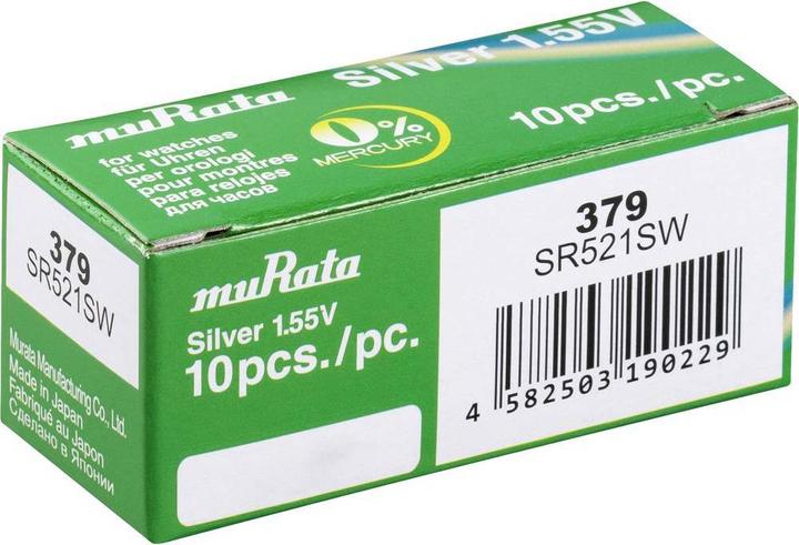 Actual product image Murata Button cells 379 (SR63, 16 mAh)