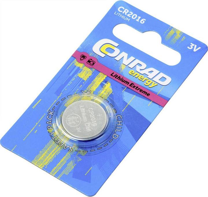 Conrad energy Lithium battery CR2016 (1 pcs., CR2016, 80 mAh)