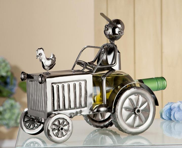 Actual product image Gilde Metal tractor wine bottle neck.