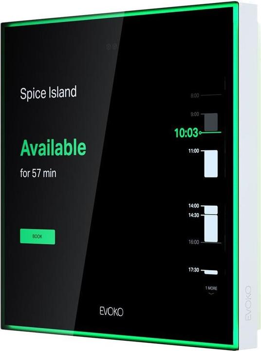 Produktbild Evoko Naso Raummanager digitales Türschild 8 Zoll (20,32 cm) (Touch, 802.11b/g/n/ac, LAN 10/100/1000 (1024 x 768 Pixel, 8")