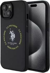 Immagine prodotto U.S. Polo Custodia MagSafe in pelle PU stampata con doppio cavallo rotondo per iPhone 15 Nero (Apple iPhone 15)