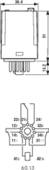 Image du produit Finder 60.13.8.230.0040 Relais enfichable 230 V/AC 10 A 3 inverseurs 1 pc. (6,01382E+11)