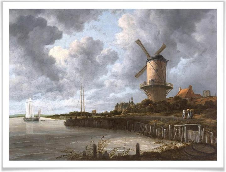 Immagine prodotto Trenddeko van Ruisdael - Il mulino a vento di Wijk vicino a Duurstede (50 x 40 cm)