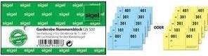 Produktbild Sigel Garderobe-Nummernblok, 5er-Pack (500 x)